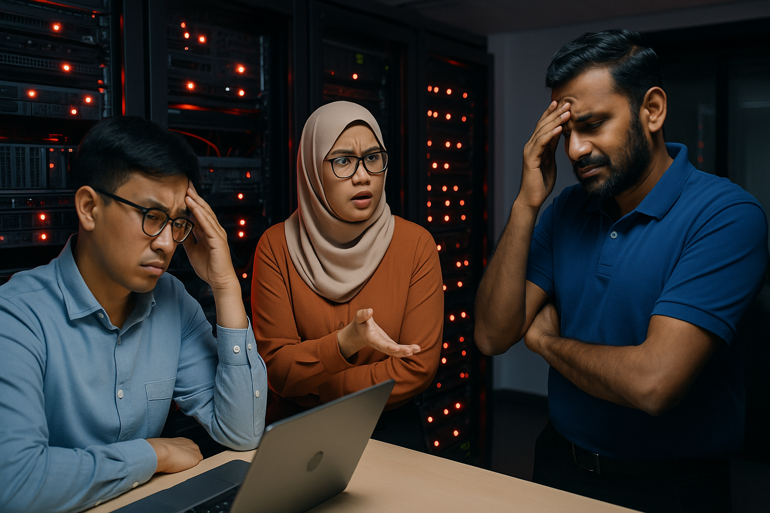 IT team struggling with on-premise servers before Google Cloud Modernization.