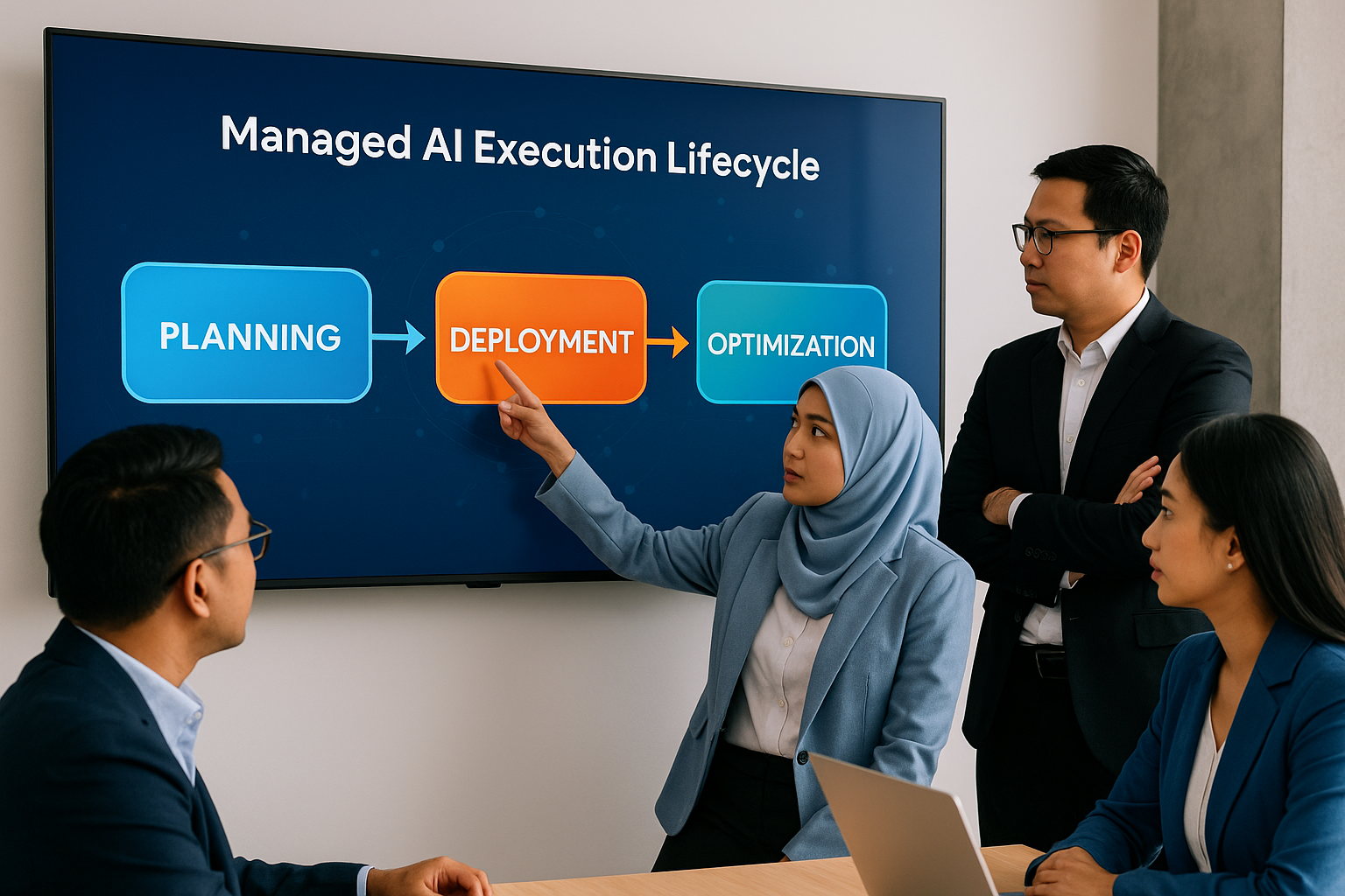 managed AI execution lifecycle illustration